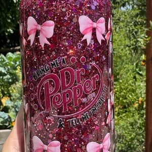 Bring me a Dr Pepper snow globe tumbler 16oz with lid and straw